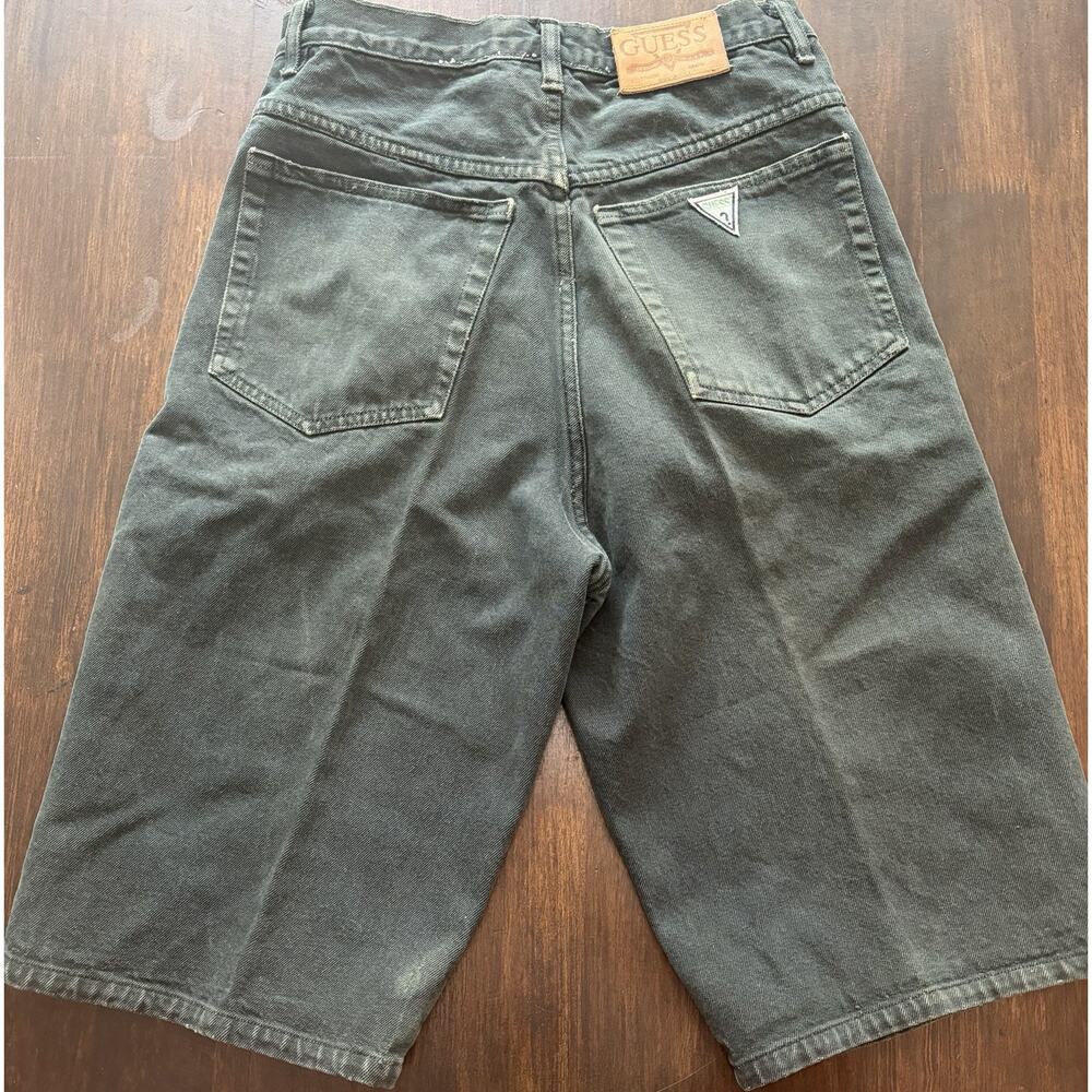 Vintage Guess Georges Marciano Green Jean Denim Shorts Men's Size 28 X 12.5 90s